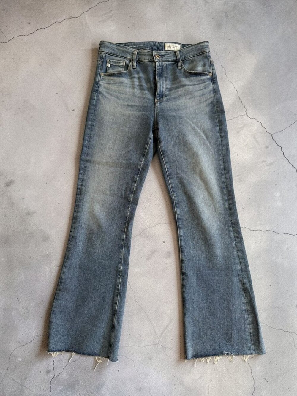 ADRIANO GOLSCHMIED HIgh Rise Bootcut Crop Jeans Size 28